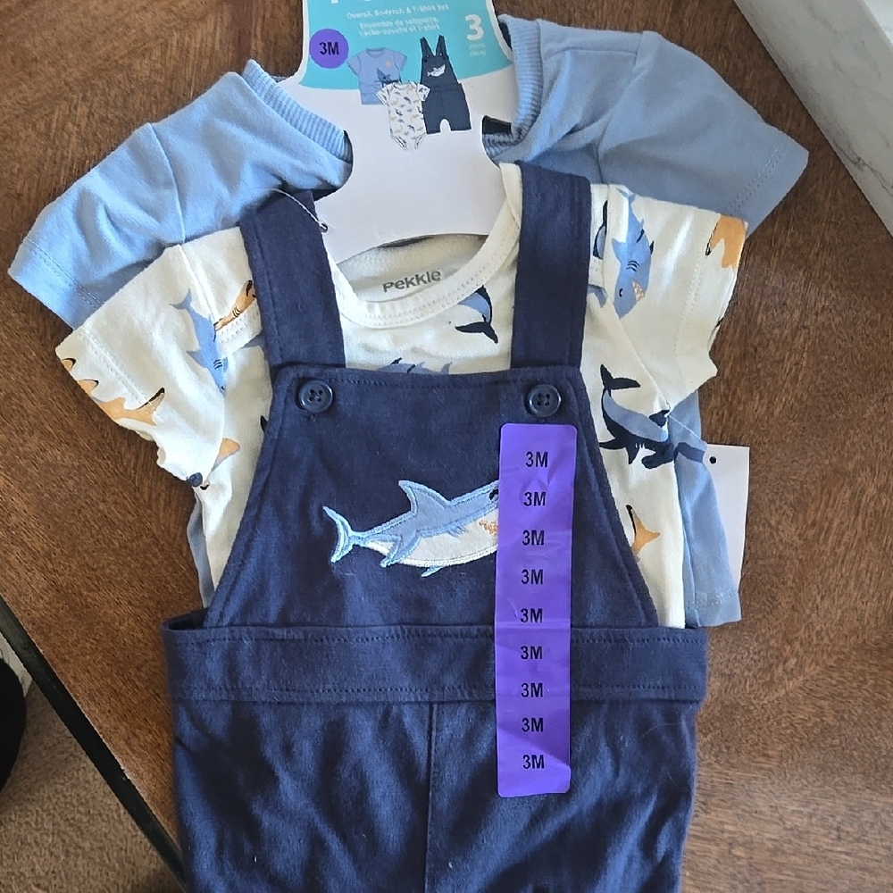 Blue Shark Print Kids Matching Set